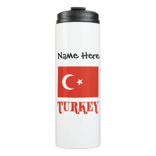 Personalisierte Türkei und türkische Flagge  Thermosbecher