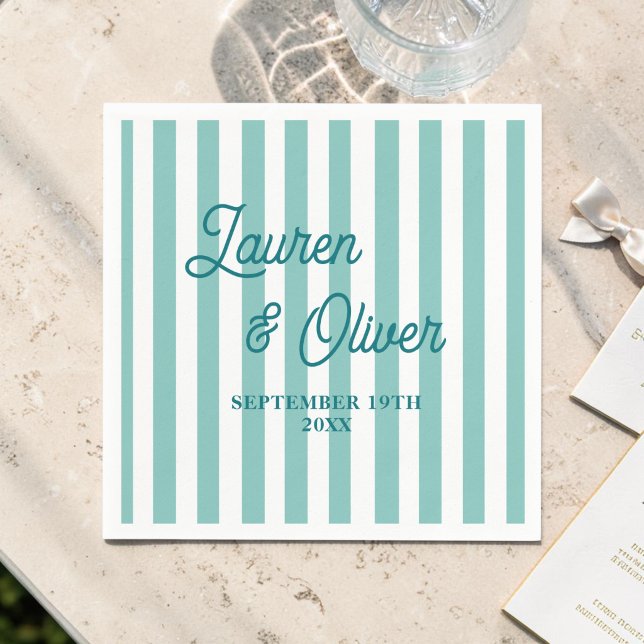 Personalisierte Türkisblaue Hochzeitsengagements G Serviette (Von Creator hochgeladen)