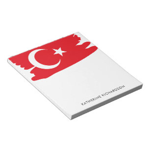 Personalisierte türkische Flagge Patriotisch Notizblock