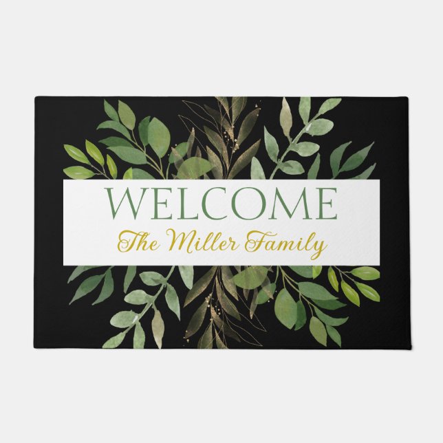 Personalisierte Türmchen Blumen personalisiert Fußmatte (Vorderseite)