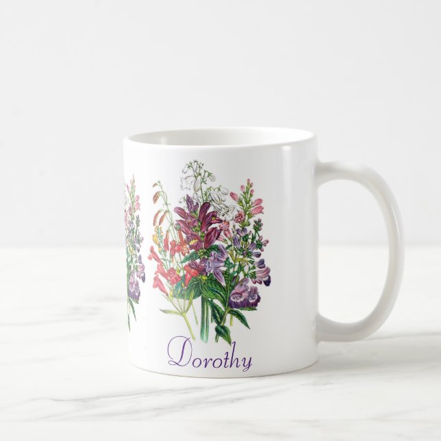 Personalisierte Turtlehead- und Bartfadenblumen Tasse (Rechts)