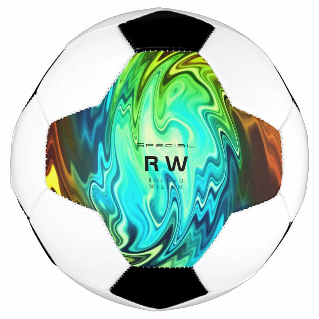Personalisierte Twisted Liquid Multicolors Fußball (Vorderseite)