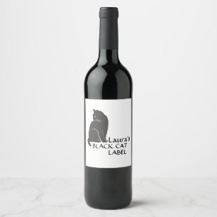 Personalisierte Typografie der schwarzen Katze Weinetikett