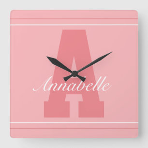 Personalisierte Typografie Quadratische Wanduhr