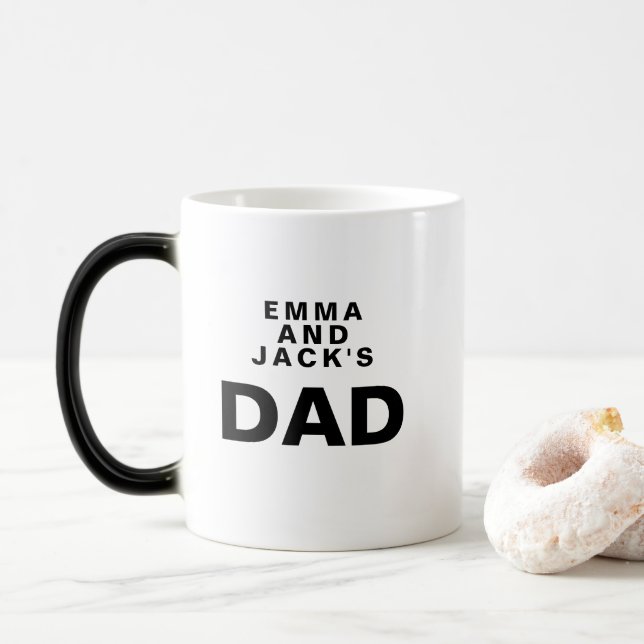 Personalisierte Typografie-Tasse für Vater mit Ini Verwandlungstasse (Mit Donut)