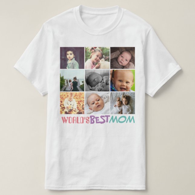 Personalisierte Typografie und Foto der Welt T-Shirt (Design vorne)