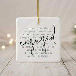 Personalisierte Typografie Verlobt Keramikornament