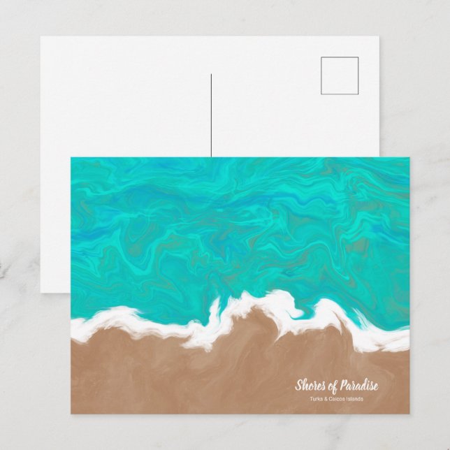 Personalisierte Ufer des Paradieses Strandstadt Postkarte (Vorne/Hinten)