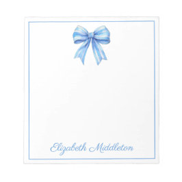 Personalisierte Uferfarbe Blau und Weiß Notizblock