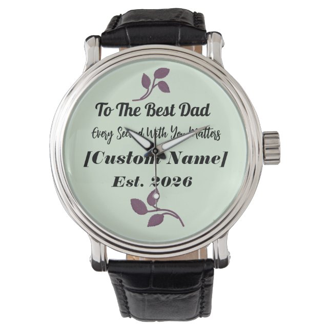 Personalisierte Uhr als Geschenk für den besten Va (Vorderseite)