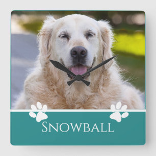 Personalisierte Uhr an der Wand des Add-a-Dog-Foto