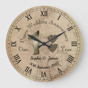 Personalisierte Uhr zum 1. Hochzeitstag Geschenk 