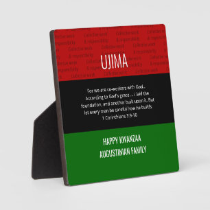 Personalisierte UJIMA Happy Kwanzaa Plaque Fotoplatte