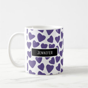Personalisierte Ultra-Violet-Herzen Kaffeetasse