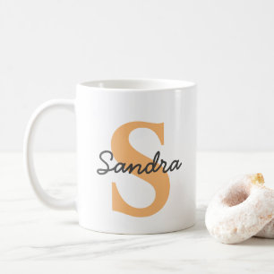 Personalisierte Umarmung mit Name und Initial Kaffeetasse