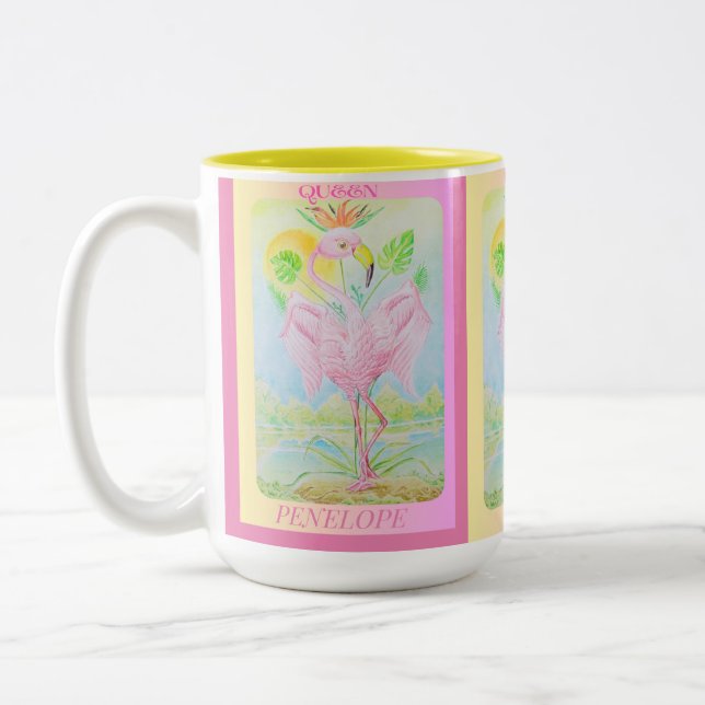 Personalisierte Umarmung von Frauen Zweifarbige Tasse (Links)