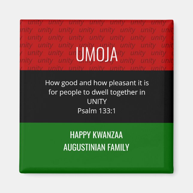 Personalisierte UMOJA Unity Happy Kwanzaa Magnet (Vorne)