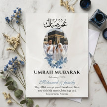 Personalisierte Umrah Mubarak-Fotokarte Islam
