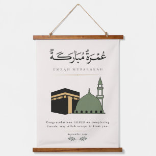 Personalisierte Umrah Mubarakah  Wandteppich Mit Holzrahmen