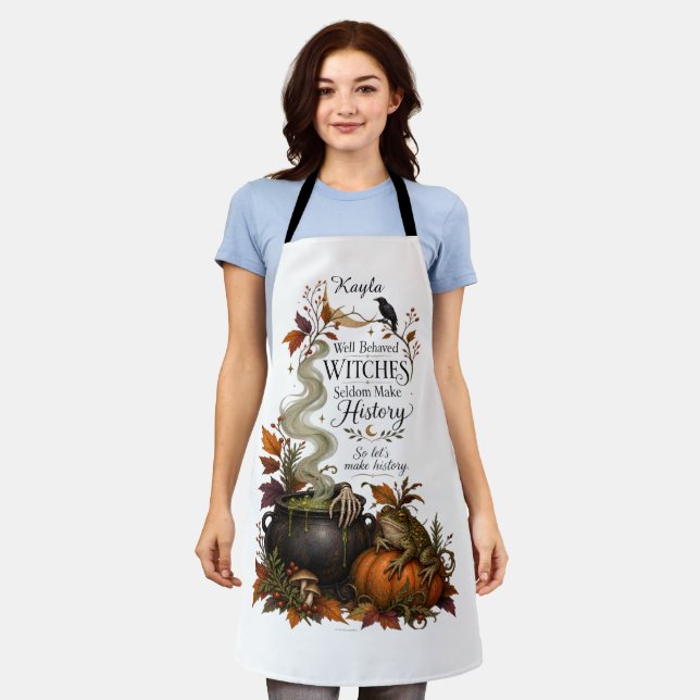 Personalisierte unartige Hexe Halloween  Schürze (Getragen)