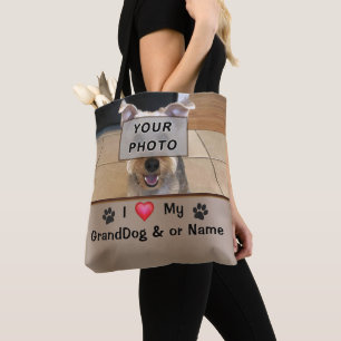 Personalisierte und FOTO I Liebe My GrandDog Bag