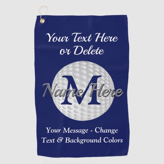 Personalisierte und mit Monogramm Golf-Tücher Golfhandtuch (Vorderseite)