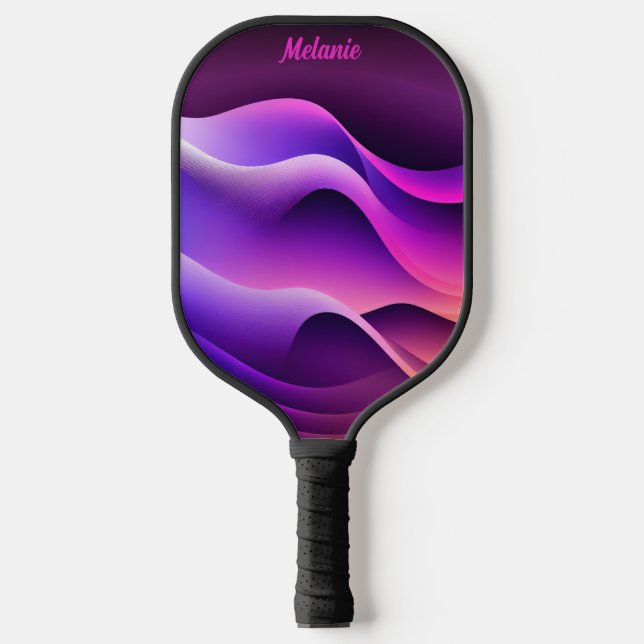 Personalisierte und rosa Waves Pickleball Schläger (Vorderseite)