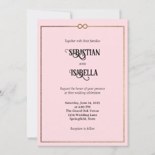 Personalisierte Unendlichkeit Liebe Rosa Hochzeit Einladung