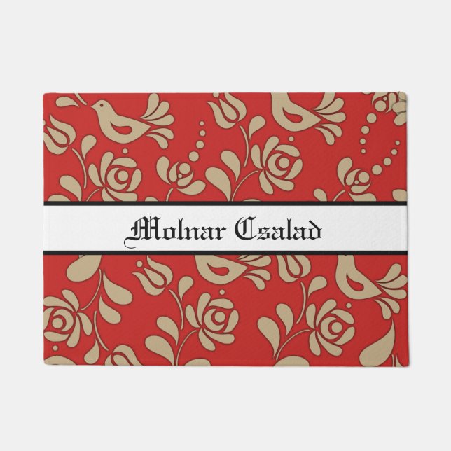 Personalisierte ungarische Eleganz Willkommen Fußmatte (Vorderseite)
