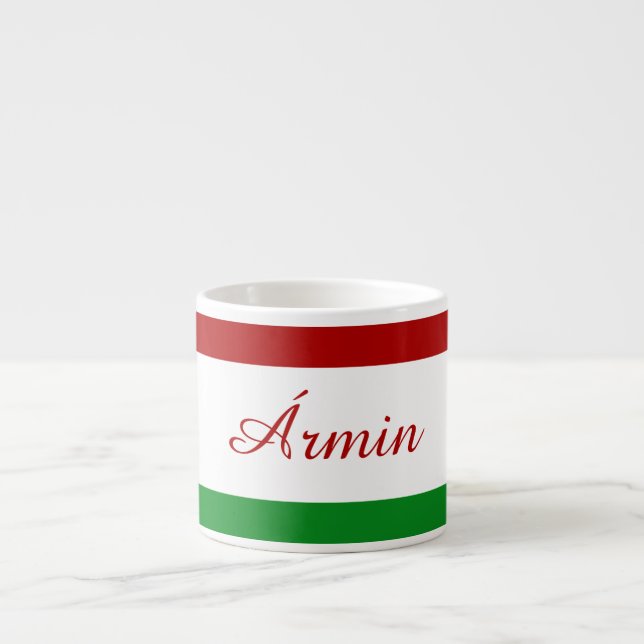 Personalisierte ungarische Flagge Espressotasse (Vorderseite)