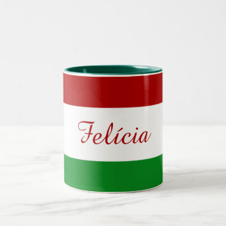 Personalisierte ungarische Flagge Zweifarbige Tasse