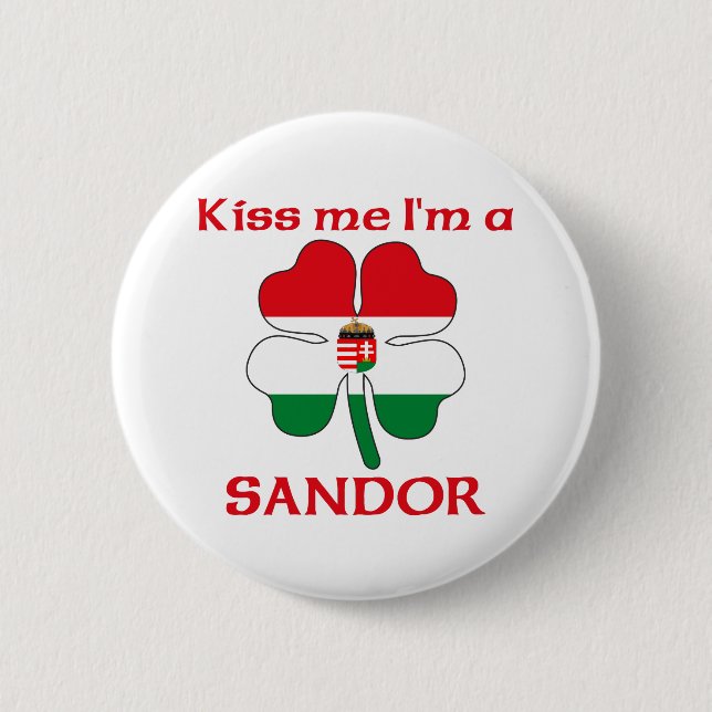 Personalisierte ungarische küssen mich, den ich button (Vorderseite)