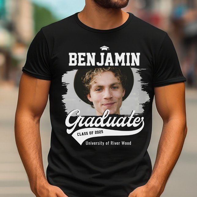 Personalisierte Uni Graduate Foto Abschluss T-Shirt (Von Creator hochgeladen)