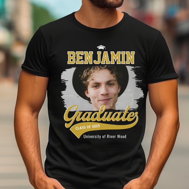 Personalisierte Uni Graduate Foto Abschluss T-Shirt (Von Creator hochgeladen)