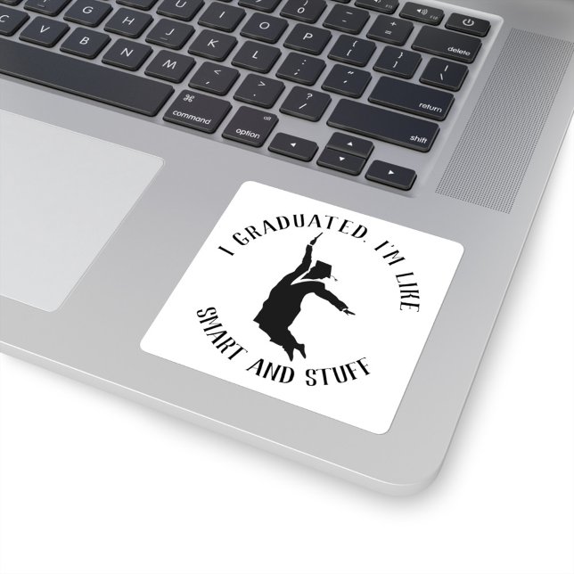 Personalisierte Uni Graduate Gag Abschluss Quadratischer Aufkleber (Von Creator hochgeladen)