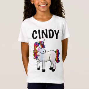 PERSONALISIERTE UNICORN CUSTOM MIRLS T - SHIRT