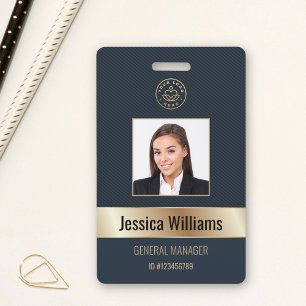 Personalisierte Unternehmensmitarbeiter Gold Blau Ausweis