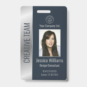 Personalisierte Unternehmensmitarbeiter-ID in Blau Ausweis