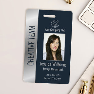 Personalisierte Unternehmensmitarbeiter-ID in Blau Ausweis