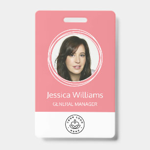 Personalisierte Unternehmensmitarbeiter-ID Rosa Ausweis