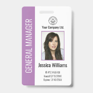 Personalisierte Unternehmensmitarbeiter-Purple-ID Ausweis