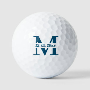 Personalisierte Unterschrift für die blaue und wei Golfball