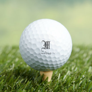 Personalisierte Unterschrift für Schwarzweiß Golfball