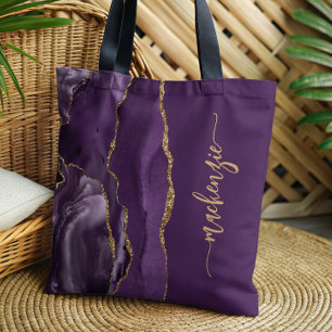 Personalisierte Unterschrift Lila Gold Achat