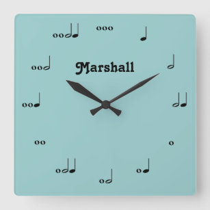 Personalisierte ursprüngliche Musiknote-Uhr Quadratische Wanduhr