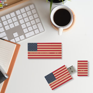 Personalisierte US American Flag Mit Monogramm USB Holz USB Stick