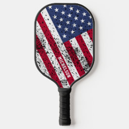 Personalisierte US-Flagge Angled Diagonal Pickleball Schläger