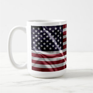 Personalisierte US-Flagge Red White Stripes Starry Kaffeetasse