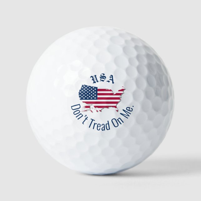 Personalisierte US-Karte und -Flag Don't Tread On  Golfball (Vorderseite)