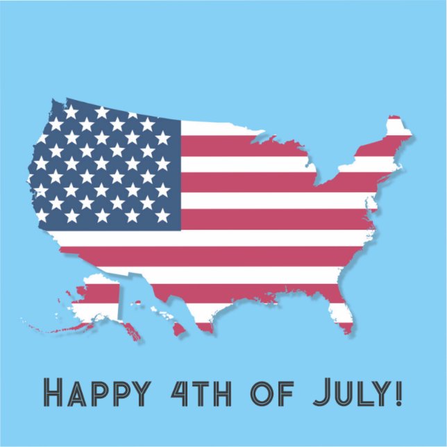 Personalisierte US-Karte und Flaggen Red White Blu Aufkleber (Vorderseite)